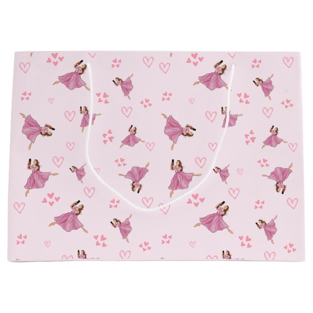 Sacola Para Presentes Grande Ballerina Nutcracker Birthday Pattern (Frente)
