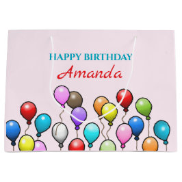 Sacola Para Presentes Grande Balões de Aniversário