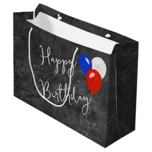 Sacola Para Presentes Grande Balões De Aniversário No Couro