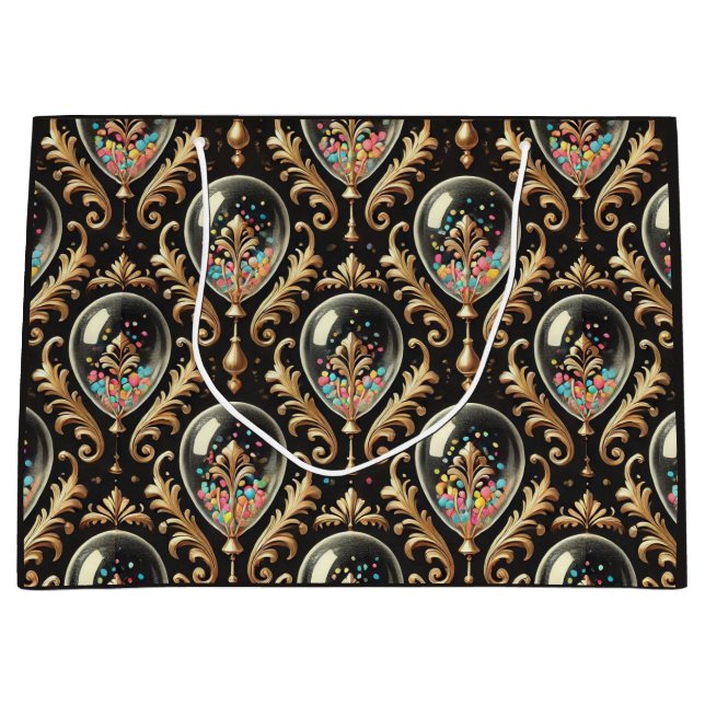 Sacola Para Presentes Grande Balões Elegantes (Frente)
