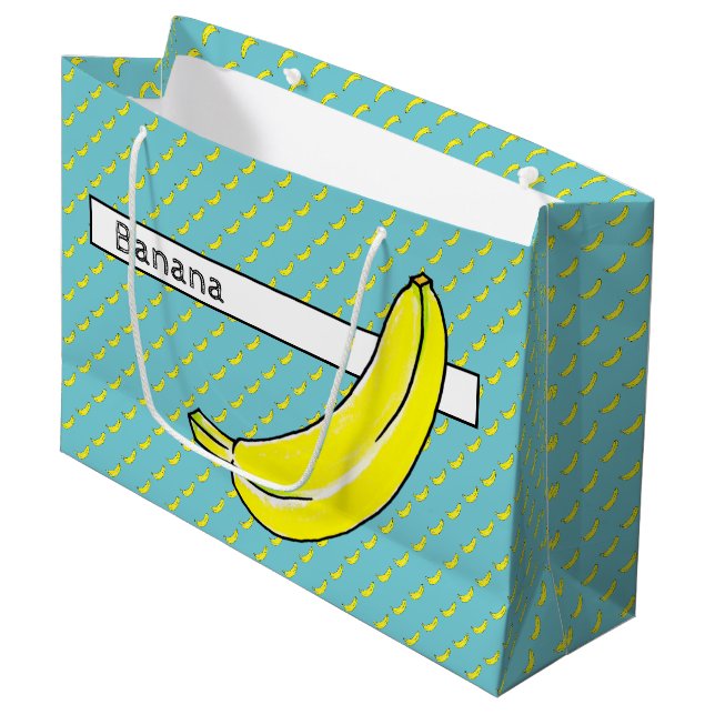 Sacola Para Presentes Grande Banana (Frente inclinada)