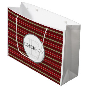 Sacola Para Presentes Grande Bandas Clássicas Vermelho Borgonha Branco Persona