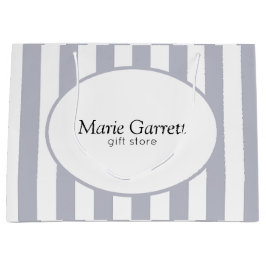 Sacola Para Presentes Grande Bandas de Cinzas Clássicas Personalizadas