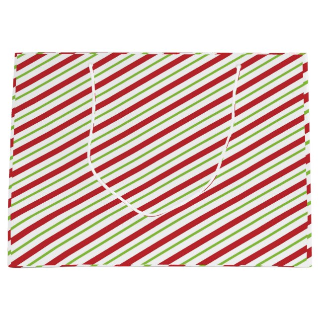 Sacola Para Presentes Grande "Bandas de Natal" (Frente)