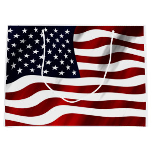 Sacola Para Presentes Grande Bandeira Americana