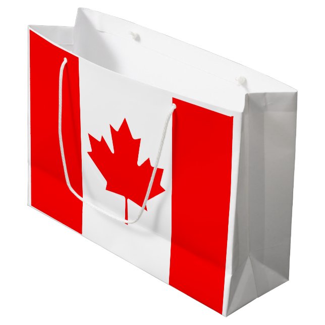 Sacola Para Presentes Grande bandeira canadense (Frente inclinada)