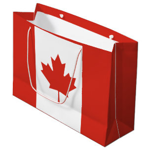 Sacola Para Presentes Grande Bandeira Canadense Patriota