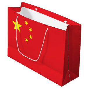 Sacola Para Presentes Grande Bandeira Chinesa