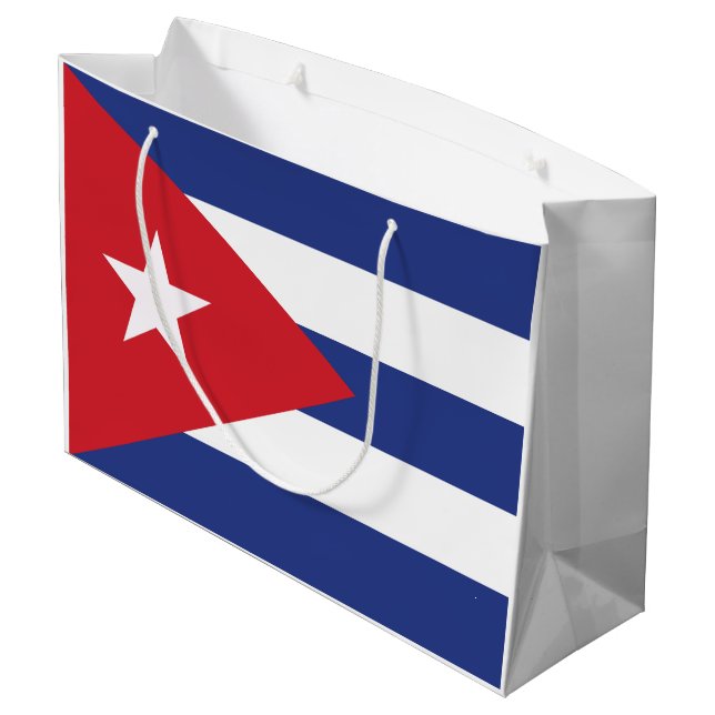 Sacola Para Presentes Grande Bandeira Cuba (Verso inclinado)