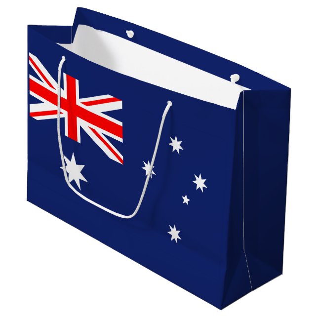 Sacola Para Presentes Grande Bandeira da Austrália (Frente inclinada)