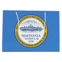 Sacola Para Presentes Grande Bandeira da Cidade de Boston (Massachusetts)