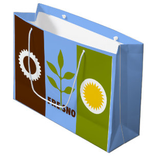 Sacola Para Presentes Grande Bandeira da cidade de Fresno, Califórnia Grande Sa