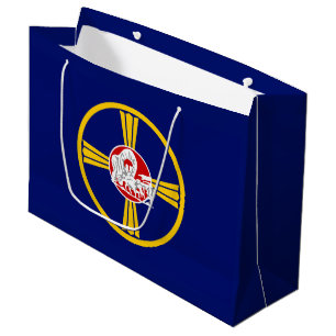 Sacola Para Presentes Grande Bandeira da Cidade de Omaha (Nebraska)