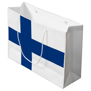 Sacola Para Presentes Grande Bandeira da Cruz Azul da Finlândia