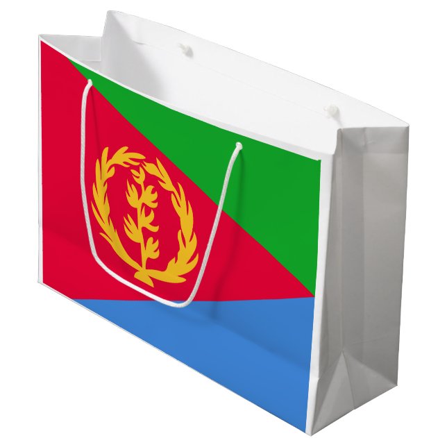 Sacola Para Presentes Grande Bandeira da Eritreia (Frente inclinada)