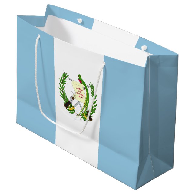 Sacola Para Presentes Grande Bandeira da Guatemala (Frente inclinada)