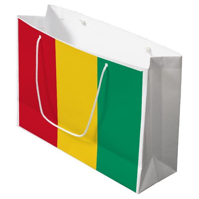 Sacola Para Presentes Grande Bandeira da Guiné (Frente inclinada)