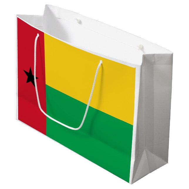 Sacola Para Presentes Grande Bandeira da Guiné-Bissau (Frente inclinada)