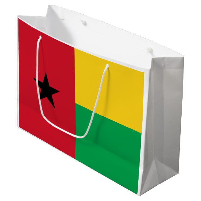 Sacola Para Presentes Grande Bandeira da Guiné-Bissau (Frente inclinada)