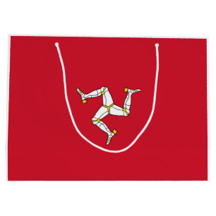 Sacola Para Presentes Grande Bandeira da Ilha de Man