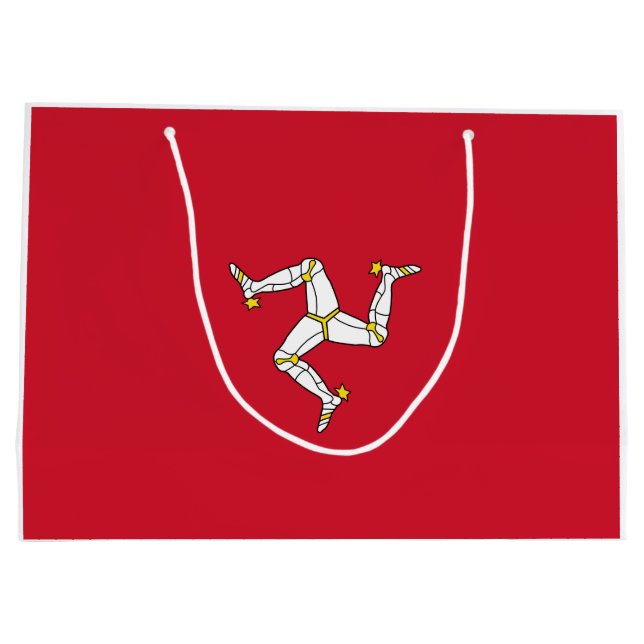 Sacola Para Presentes Grande Bandeira da Ilha de Man (Verso)