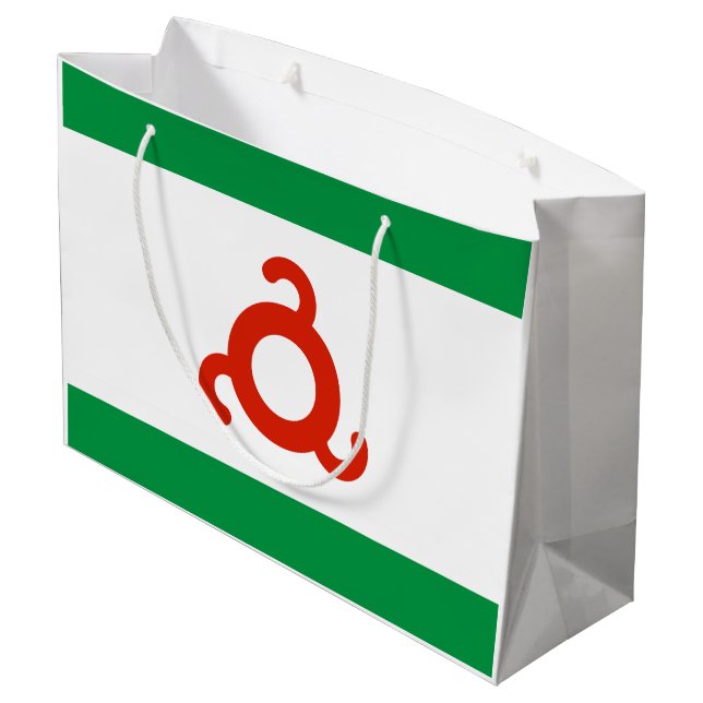 Sacola Para Presentes Grande Bandeira da Ingushetia (Verso inclinado)