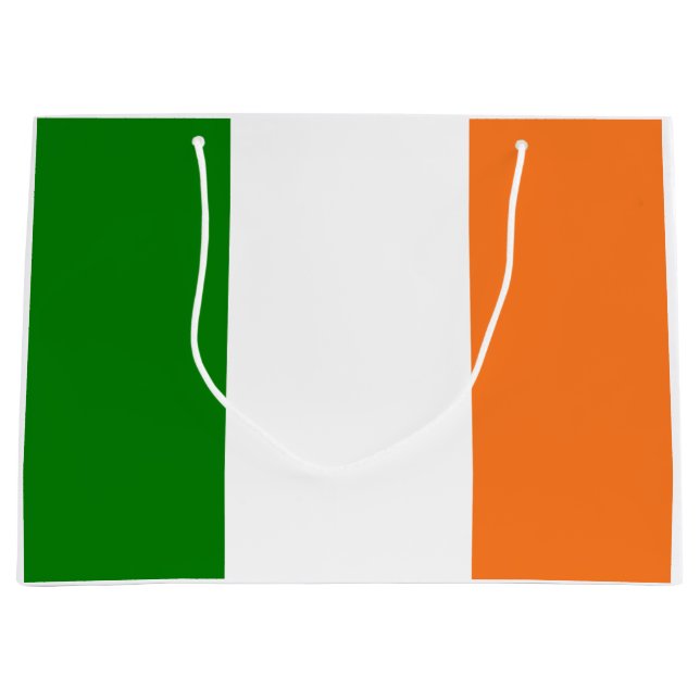 Sacola Para Presentes Grande Bandeira da Irlanda Total (Frente)