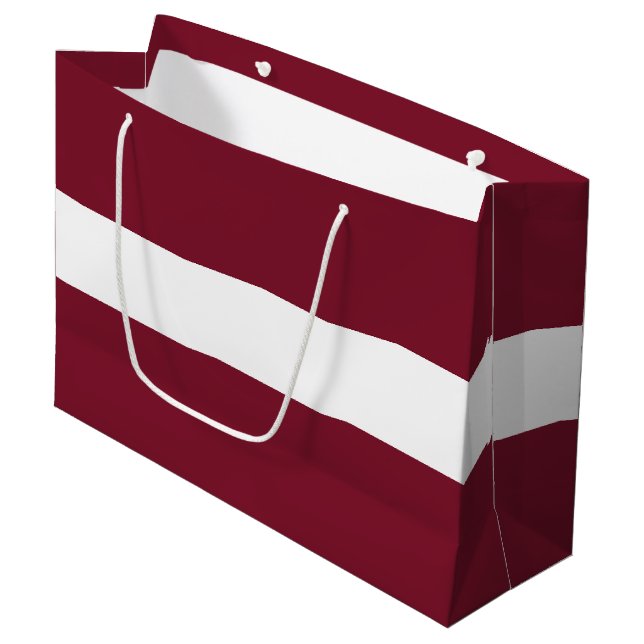 Sacola Para Presentes Grande Bandeira da Letónia (Frente inclinada)
