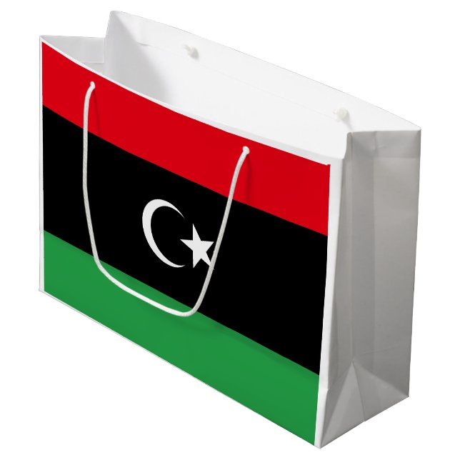 Sacola Para Presentes Grande Bandeira da Líbia (Frente inclinada)