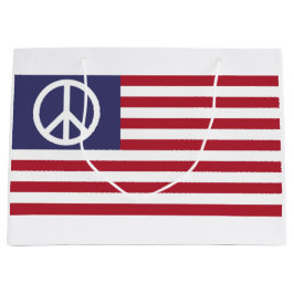 Sacola Para Presentes Grande Bandeira da Paz dos Estados Unidos
