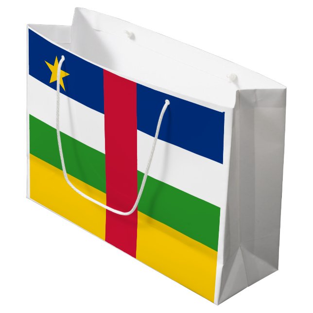 Sacola Para Presentes Grande Bandeira da República Centro-Africana (Frente inclinada)