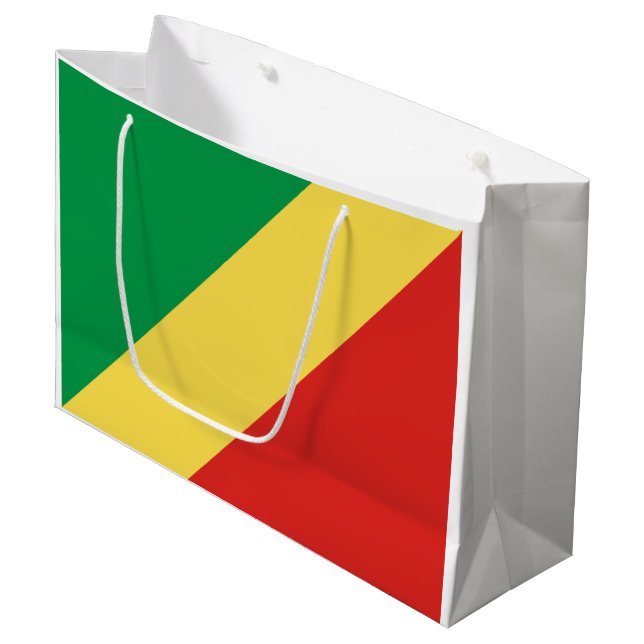 Sacola Para Presentes Grande Bandeira da República do Congo (Frente inclinada)