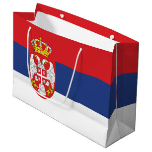 Sacola Para Presentes Grande Bandeira da Sérvia