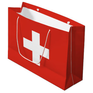 Sacola Para Presentes Grande Bandeira da Suíça