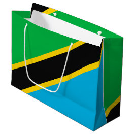 Sacola Para Presentes Grande Bandeira da Tanzânia