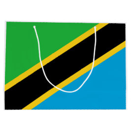 Sacola Para Presentes Grande Bandeira da Tanzânia