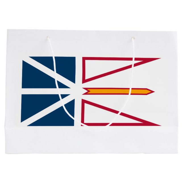 Sacola Para Presentes Grande Bandeira da Terra Nova e Labrador (Canadá) (Verso)