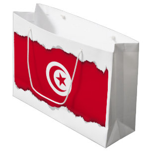 Sacola Para Presentes Grande Bandeira da Tunísia