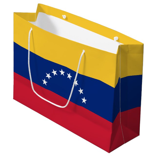 Sacola Para Presentes Grande Bandeira da Venezuela (Frente inclinada)