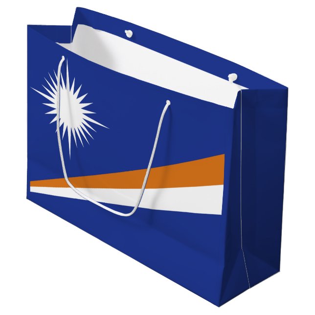 Sacola Para Presentes Grande bandeira das Ilhas Marshall (Frente inclinada)