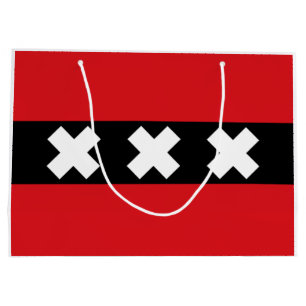 Sacola Para Presentes Grande Bandeira de Amesterdã