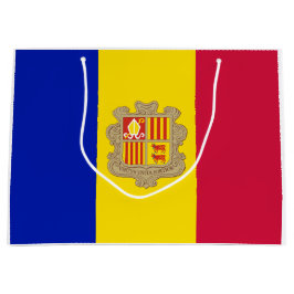 Sacola Para Presentes Grande Bandeira de Andorra