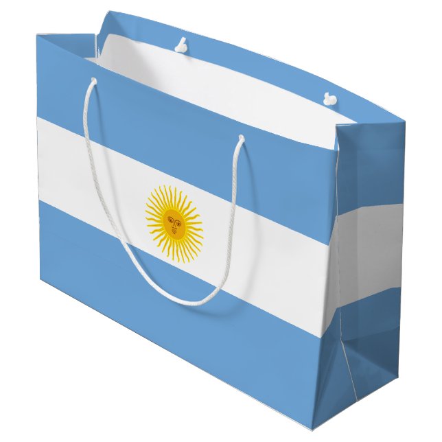 Sacola Para Presentes Grande Bandeira de Argentina (Verso inclinado)