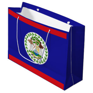 Sacola Para Presentes Grande Bandeira de Belize