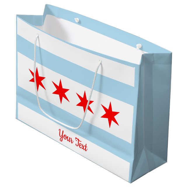 Sacola Para Presentes Grande Bandeira de Chicago Bag (Frente inclinada)