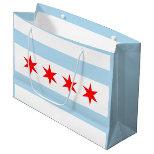 Sacola Para Presentes Grande Bandeira de Chicago, Illinois