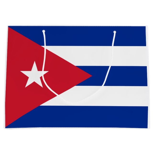 Sacola Para Presentes Grande Bandeira de Cuba (Frente)