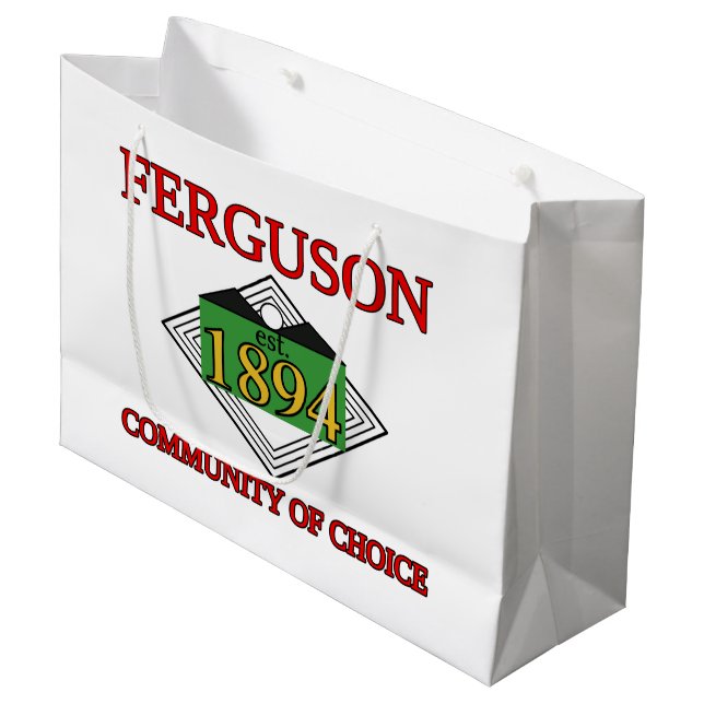 Sacola Para Presentes Grande Bandeira de Ferguson, Missouri (Frente inclinada)