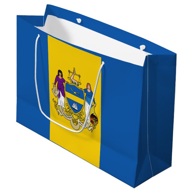 Sacola Para Presentes Grande Bandeira de Filadélfia, Pensilvânia Large Gift Bag (Frente inclinada)
