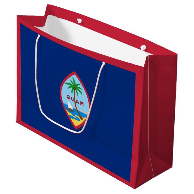 Sacola Para Presentes Grande Bandeira de Guam (Frente inclinada)